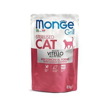 Влажный корм для стерилизованных котов Monge Cat GRILL Sterilised телятина 70013642 фото