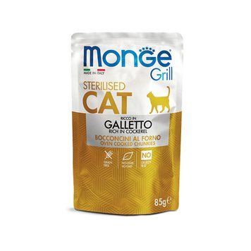 Влажный корм для стерилизованных котов Monge Cat GRILL Sterilised курица 70013635 фото