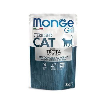 Влажный корм для стерилизованных котов Monge Cat GRILL Sterilised форель 70013659 фото