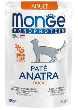 Влажный корм для котов с особыми потребностями Monge Cat MONOPROTEIN Adult 100% утка 70013703 фото