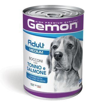 Влажный корм для собак средних пород GEMON Dog Wet Medium Adult кусочки с тунцом и лососем 70387880 фото
