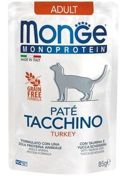 Влажный корм для кошек с особыми потребностями Monge Cat MONOPROTEIN Adult 100% индейка 70013734 фото