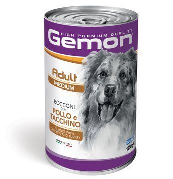 Влажный корм для собак средних пород GEMON Dog Wet Medium Adult кусочки с курицей и индейкой 70387927 фото