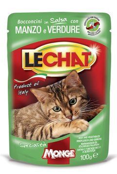 Влажный корм для котов Monge LC Cat Wet Adult говядина с овощами 70001359 фото
