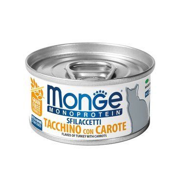 Влажный корм для котов Monge Cat MONOPROTEIN мясные хлопья индейка морковь &nbsp;70007191 фото