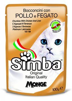 Влажный корм для котов SIMBA Cat Wet курица и ливер 70009355 фото