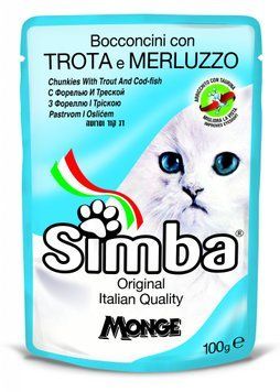 Влажный корм для котов SIMBA Cat Wet форель и треска 70009362 фото