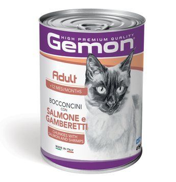 Влажный корм для котов GEMON Cat Wet Adult лосось с креветками 70300735 фото