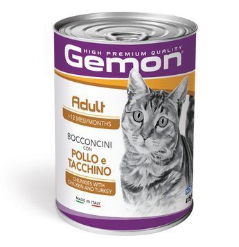 Влажный корм для котов GEMON Cat Adult индейка и курица 70300728 фото