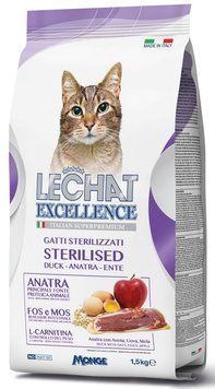 Корм для взрослых стерилизованных котов Monge LCE Cat Sterilised утка 70059831 фото
