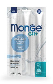 Лакомство для щенков Monge Gift Dog Puppy and Junior свинина с молоком 70085410 фото