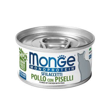 Влажный корм для котов Monge Cat MONOPROTEIN мясные хлопья курица с горошком 70007184 фото