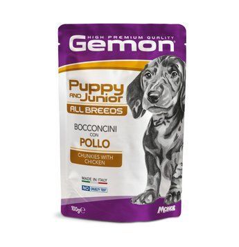 Влажный корм для щенков GEMON Dog Wet Puppy & Junior кусочки с курицей 70300636 фото
