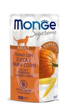 Влажный корм для котов MONGE CAT Adult тунец с тыквой и молодой кукурузой 70006842 фото