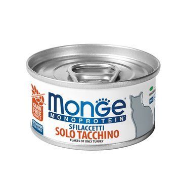 Влажный корм для котов Monge Cat MONOPROTEIN мясные хлопья индейка 70007153 фото