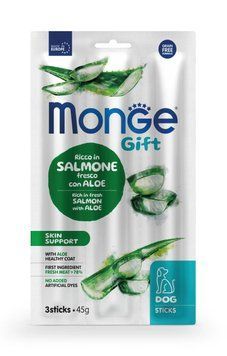 Лакомство для собак Monge Gift Dog Skin support лосось с алое 70085434 фото