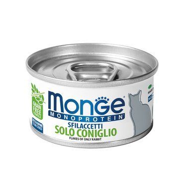 Влажный корм для котов Monge Cat MONOPROTEIN мясные хлопья кролик 70007177 фото