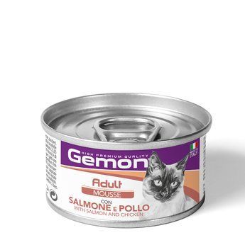 Влажный корм для котов GEMON Cat Adult мусс с лососем и курицей 70301015 фото