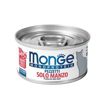 Влажный корм для котов Monge Cat MONOPROTEIN мясные хлопья говядина 70013819 фото