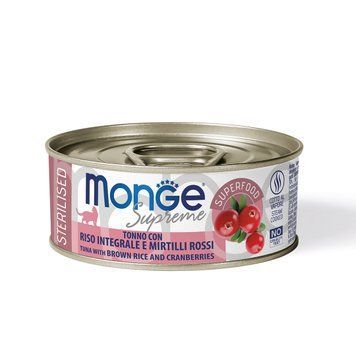 Влажный корм для стерилизованных взрослых котов MONGE CAT WET Adult тунeц и клюква ж/б 70007849 фото